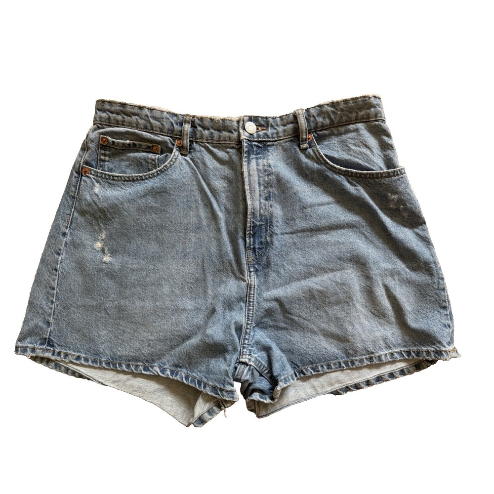 Zara Denim Jean Shorts Size 14 Light Wash